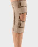 Knee with Velcro fasteners with diverting loops for individual compression adjustment